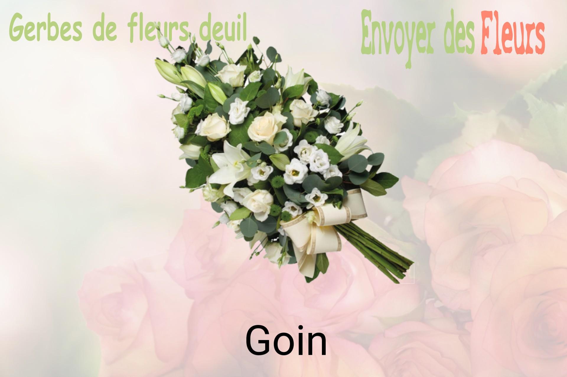Gerbe de fleurs de deuil livrée à Goin